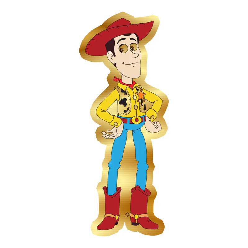 Toy Story Woody Gold Chrome Vinyl Sticker - Custom Size