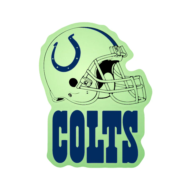 Indianapolis Colts - Helmet with Colts - Glow in the Dark Vinyl Sticker - Custom Size