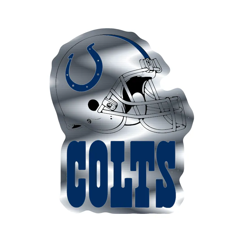 Indianapolis Colts - Helmet with Colts - Silver Chrome Vinyl Sticker - Custom Size