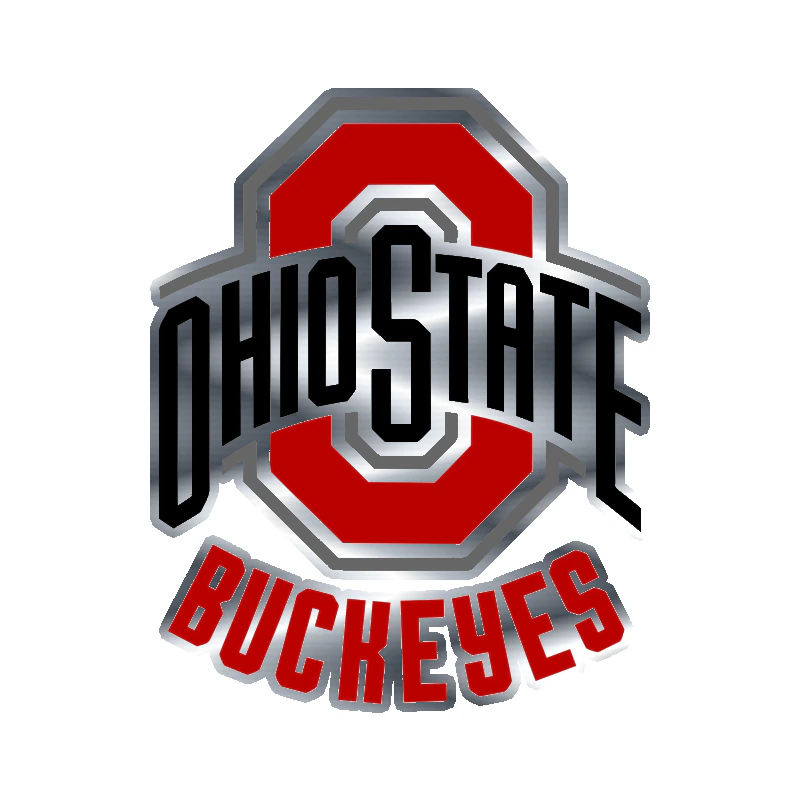 Ohio State Buckeyes - Image 1 - Silver Chrome Vinyl Decal - Custom Size