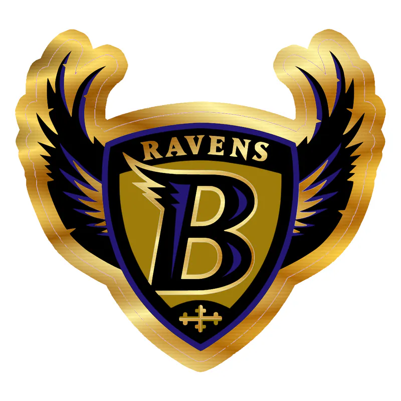 Baltimore Ravens - Image 11 - Gold Chrome Vinyl Sticker - Custom Size