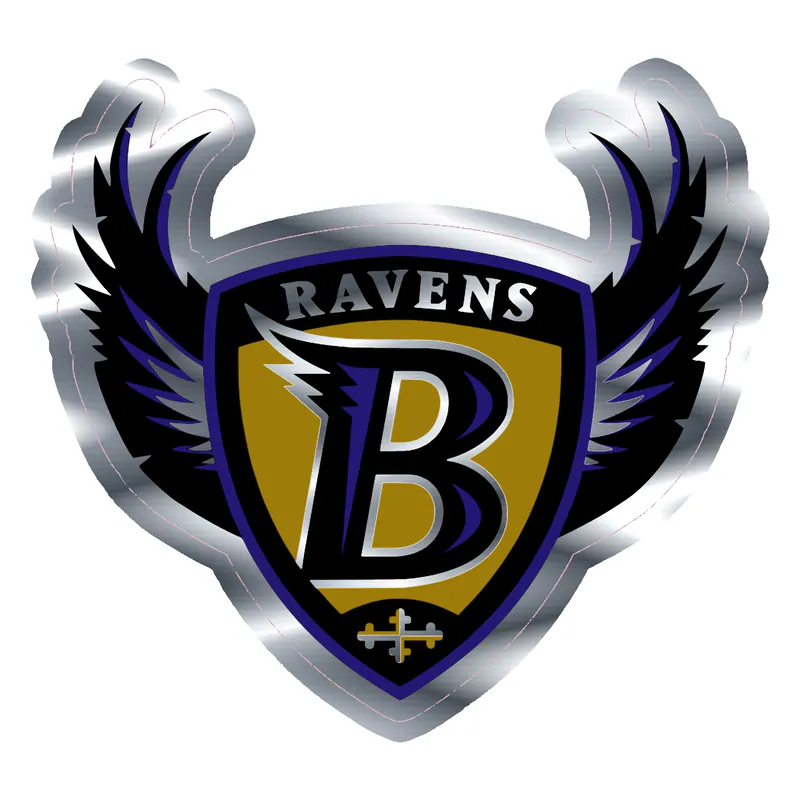 Baltimore Ravens - Image 11 - Silver Chrome Vinyl Sticker - Custom Size