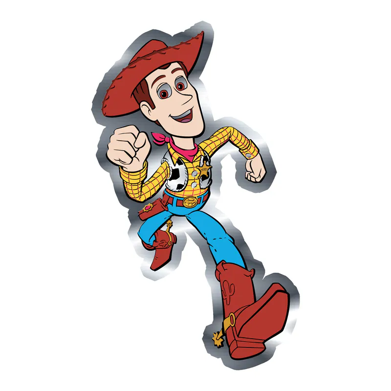 Toy Story Woody Silver Chrome Vinyl Sticker - Custom Size