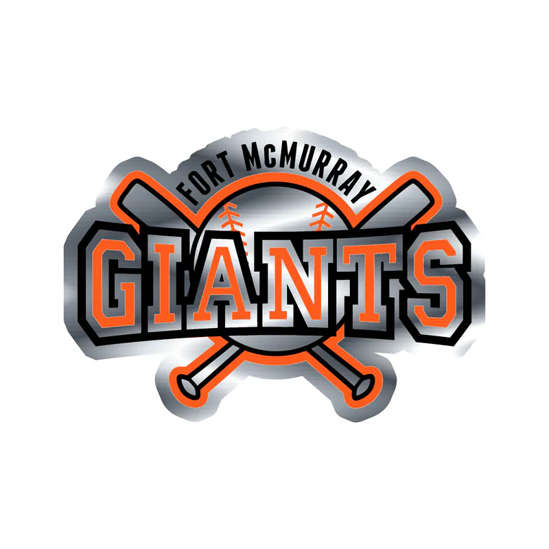 San Francisco Giants - Fort McMurray - Silver Chrome Vinyl Sticker - Custom Size