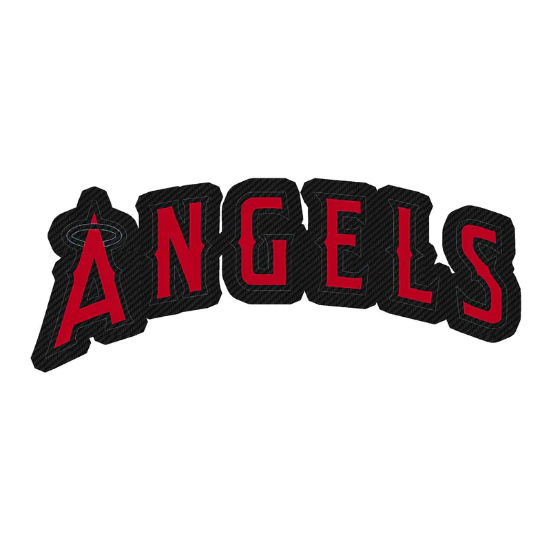 Los Angeles Angels - Angels Curved - Carbon Fiber Vinyl Sticker - Custom Size