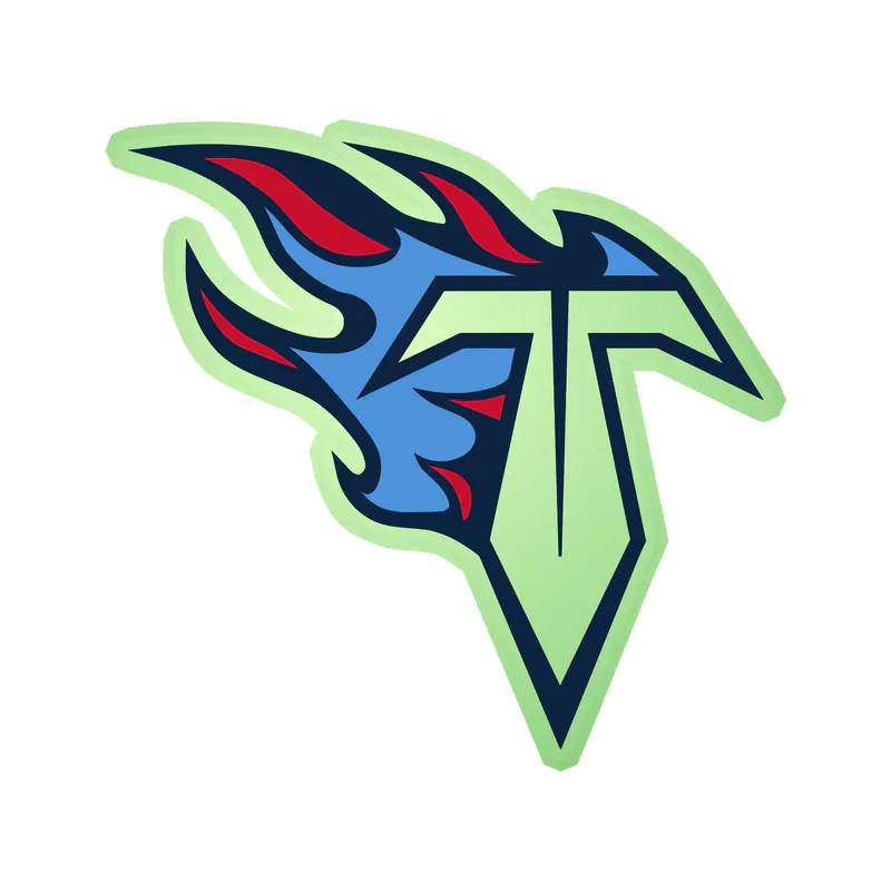 Tennessee Titans - White Sword - Glow in the Dark Vinyl Sticker - Custom Size