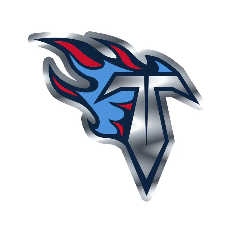 Tennessee Titans - White Sword - Silver Chrome Vinyl Sticker - Custom Size