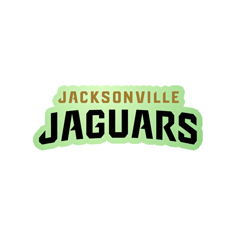 Jacksonville Jaguars - Name - Glow in the Dark Vinyl Sticker - Custom Size
