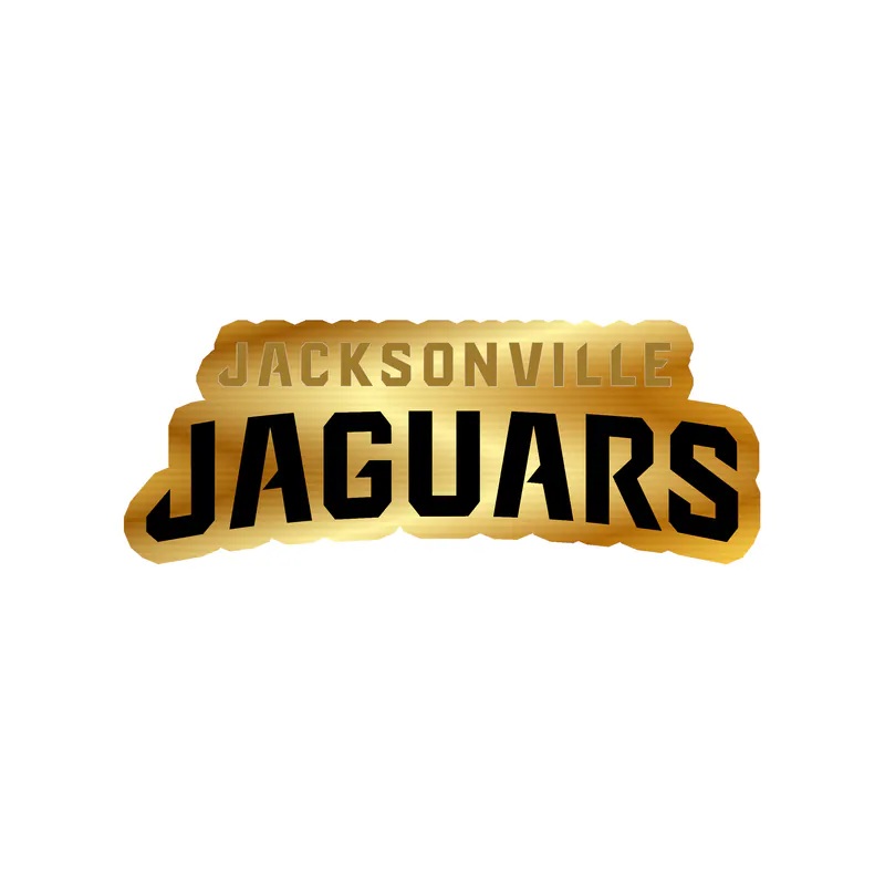 Jacksonville Jaguars - Name - Gold Chrome Vinyl Sticker - Custom Size