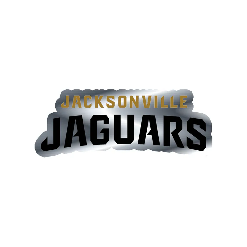 Jacksonville Jaguars - Name - Silver Chrome Vinyl Sticker - Custom Size