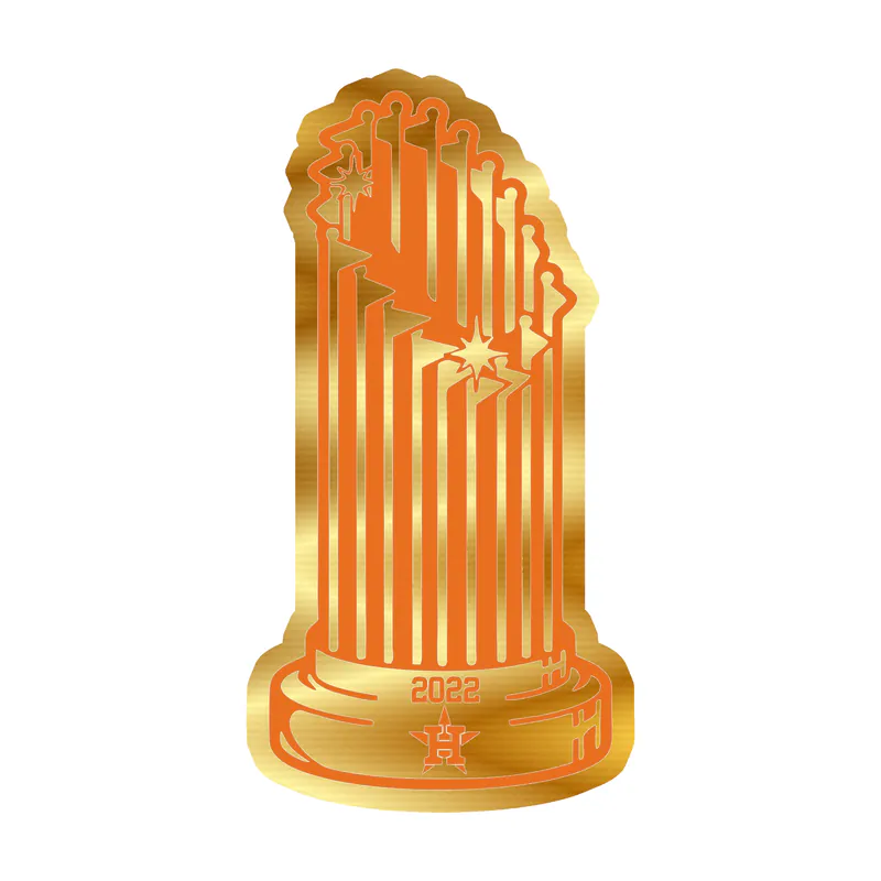 Houston Astros - World Series Champions - Image 3 - Gold Chrome Vinyl Sticker - Custom Size