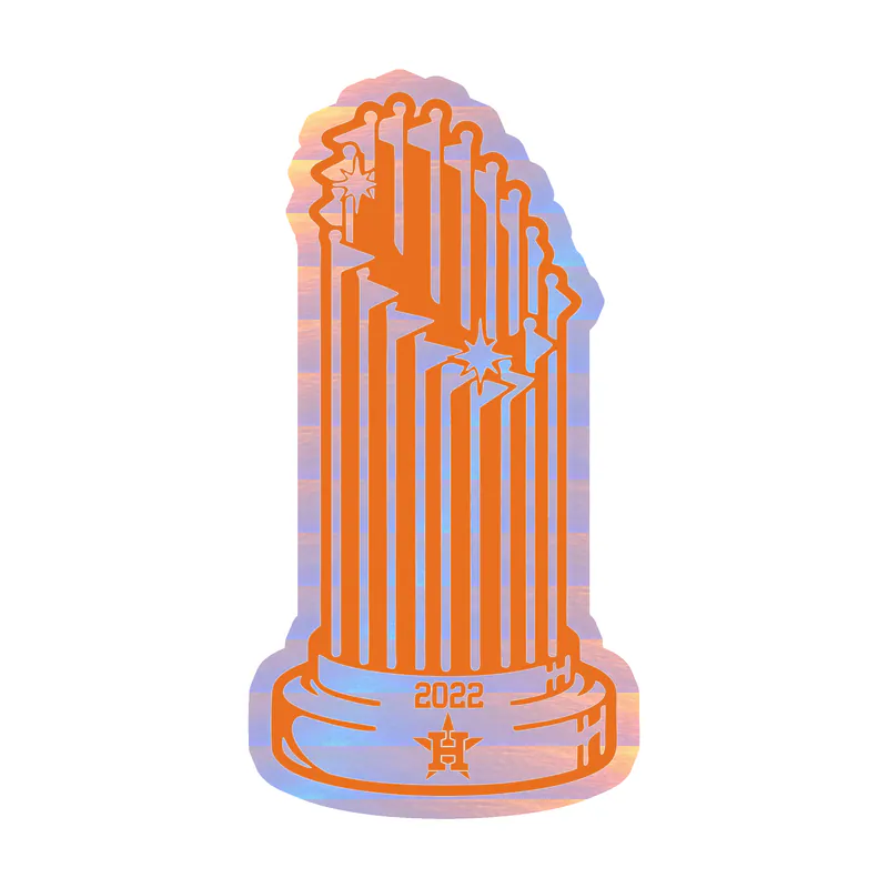 Houston Astros - World Series Champions - Image 3 - Holographic Vinyl Sticker - Custom Size
