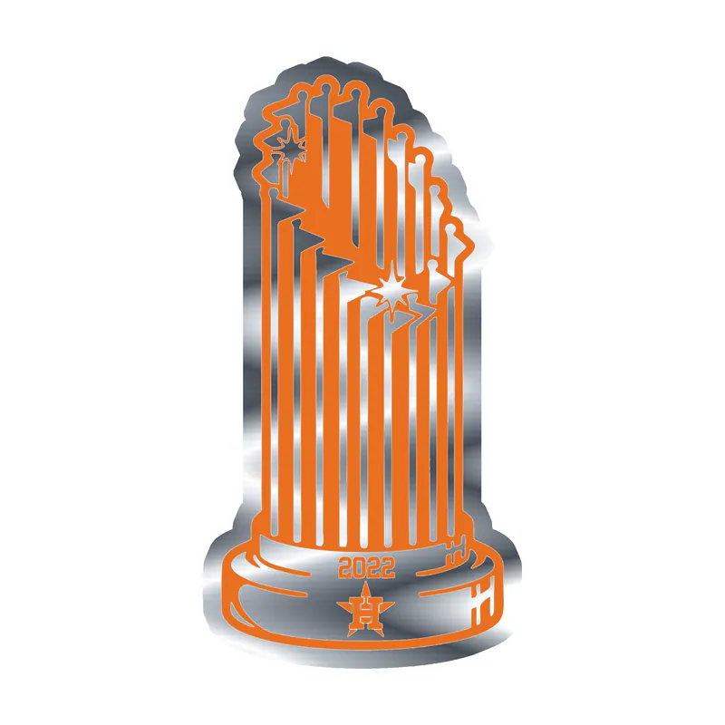 Houston Astros - World Series Champions - Image 3 - Silver Chrome Vinyl Sticker - Custom Size
