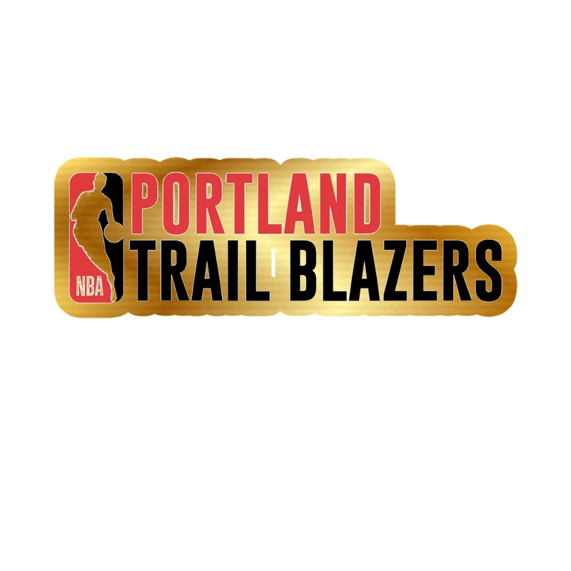 Portland Trail Blazers - Image 3 - Gold Chrome Vinyl Sticker - Custom Size