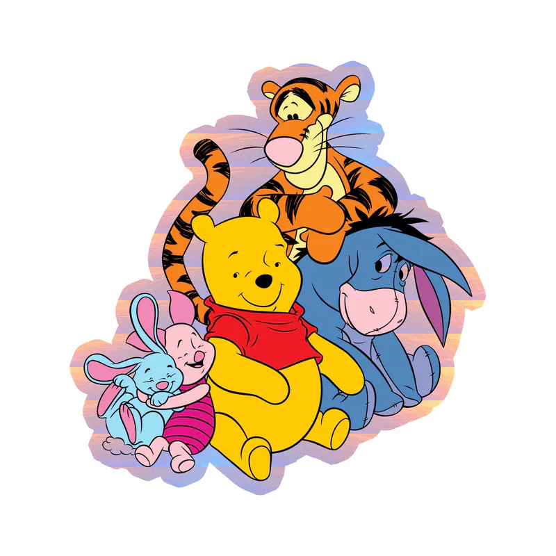 Winnie The Pooh - Friends -  Holographic Vinyl Sticker - Custom Size