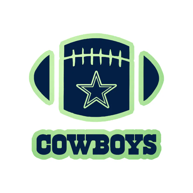 Dallas Cowboys - Football - Image 1 - Glow in the Dark Vinyl Sticker - Custom Size