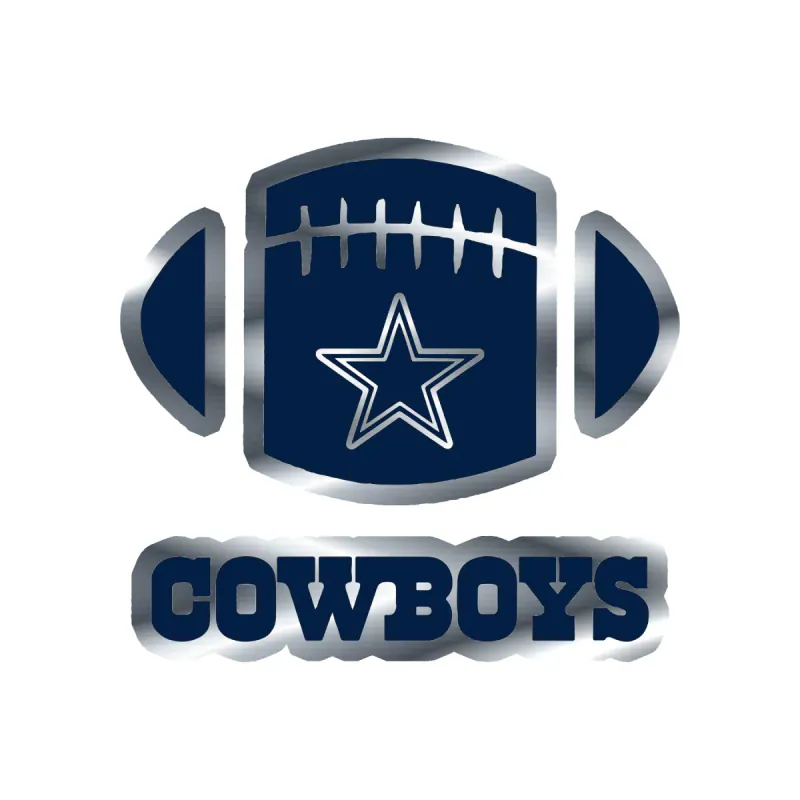Dallas Cowboys - Football - Image 1 - Silver Chrome Vinyl Sticker - Custom Size