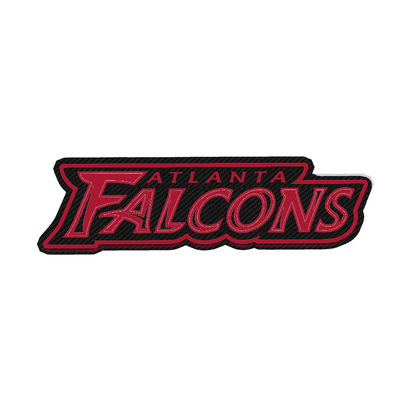 Atlanta Falcons - Words -Carbon Fiber Vinyl Sticker - Custom Size