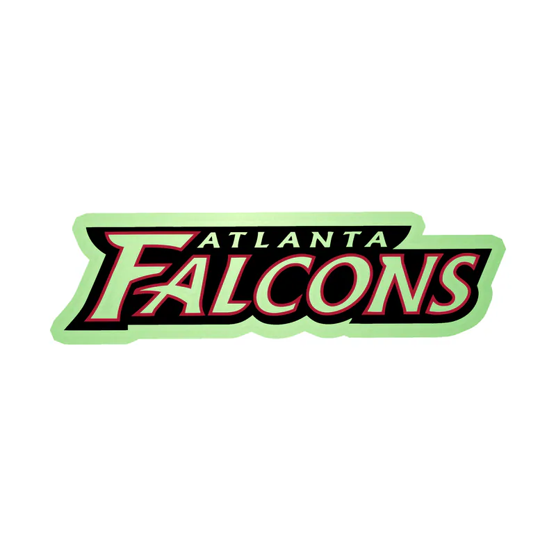 Atlanta Falcons - Words -Glow in the Dark Vinyl Sticker - Custom Size