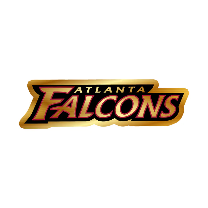 Atlanta Falcons - Words -Gold Chrome Vinyl Sticker - Custom Size