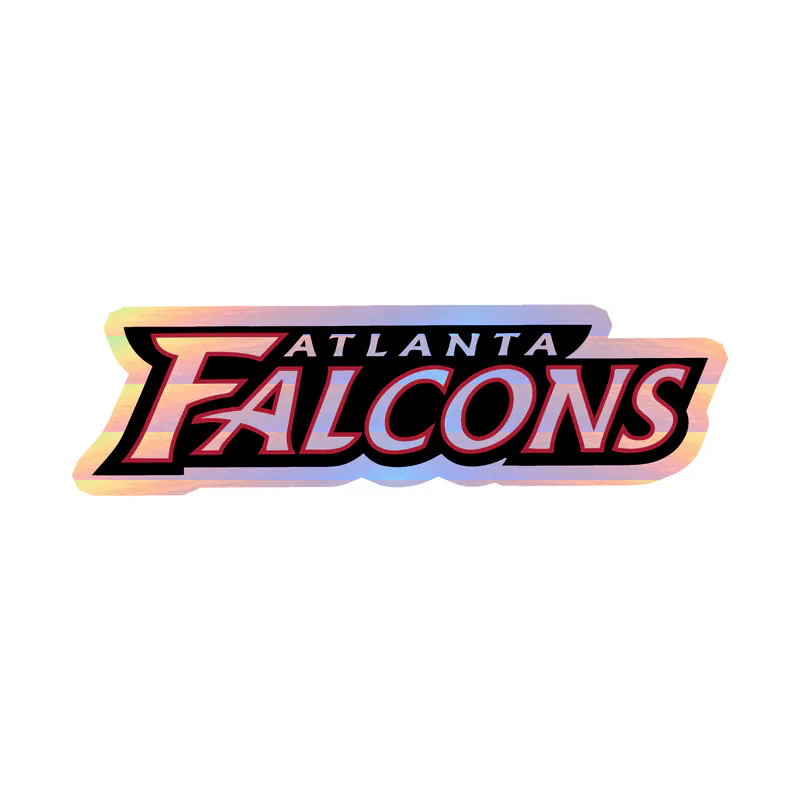 Atlanta Falcons - Words -Holographic Vinyl Sticker - Custom Size