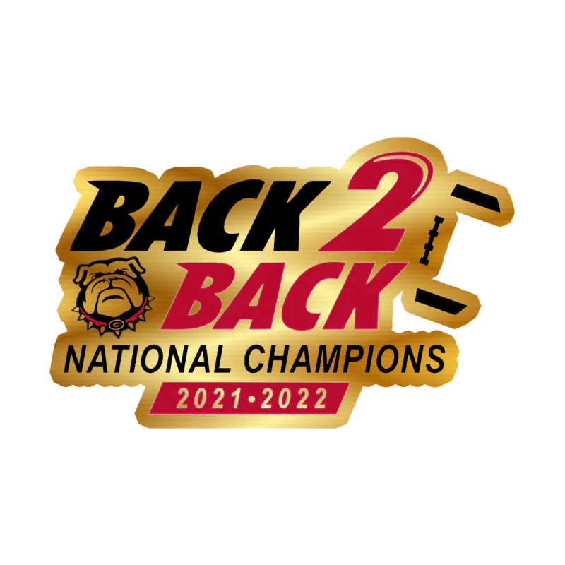 Georgia Bulldogs - National Champions 2022 - Image 2 - Gold Chrome Vinyl Decal - Custom Size