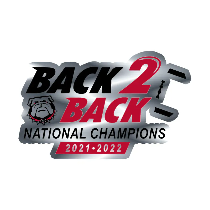 Georgia Bulldogs - National Champions 2022 - Image 2 - Silver Chrome Vinyl Decal - Custom Size