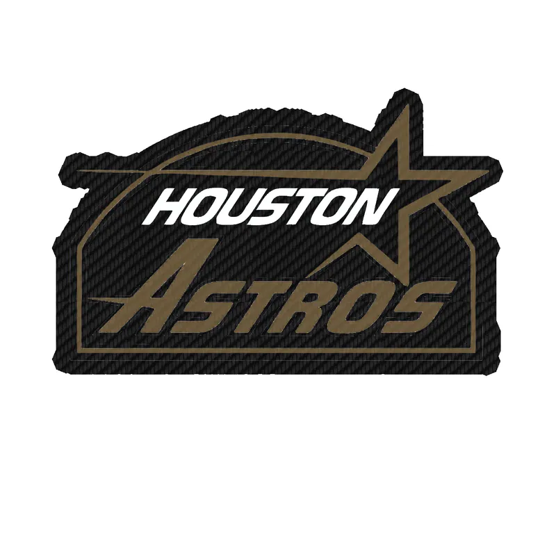 Houston Astros - Blue Old School - Carbon Fiber Vinyl Sticker - Custom Size