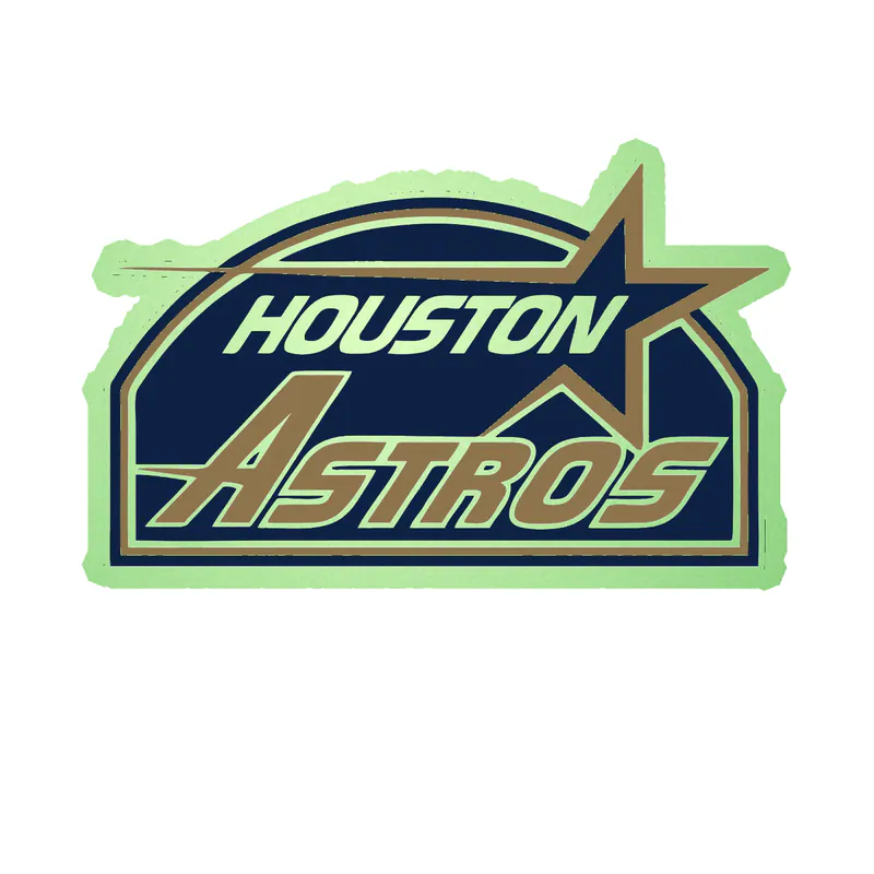 Houston Astros - Blue Old School - Glow in the Dark Vinyl Sticker - Custom Size