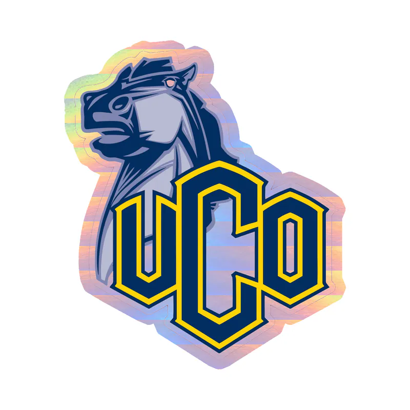 University of Central Oklahoma - Logo - Holographic Vinyl Decal - Custom Size