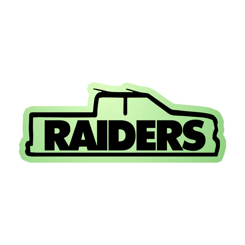 Las Vegas Raiders - Truck - Glow in the Dark Vinyl Sticker - Custom Size