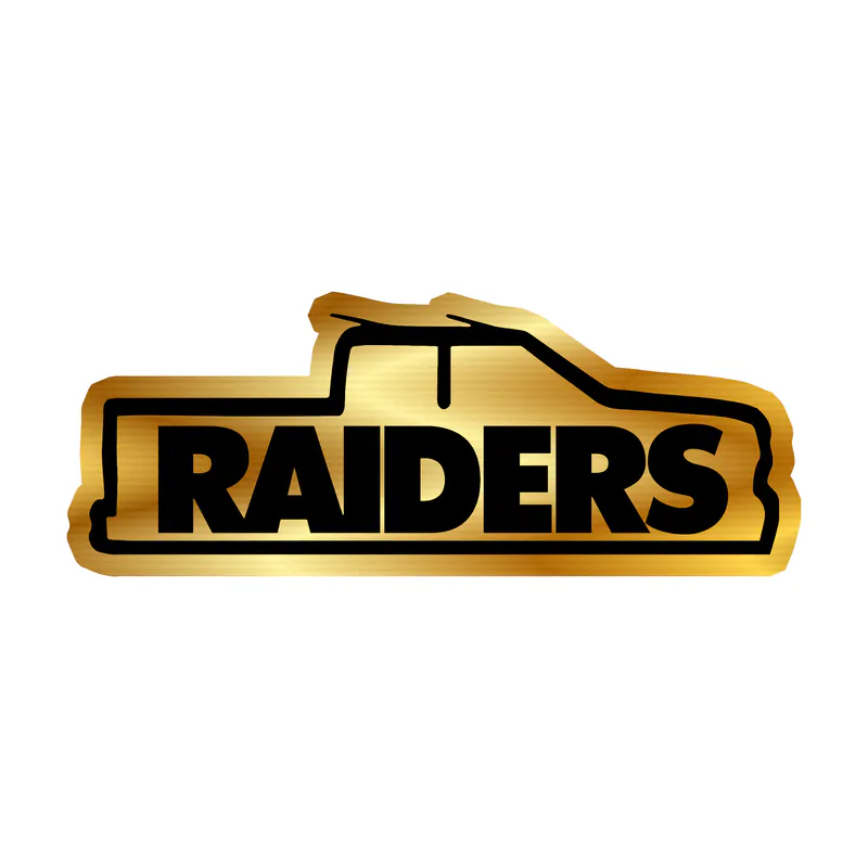 Las Vegas Raiders - Truck - Gold Chrome Vinyl Sticker - Custom Size