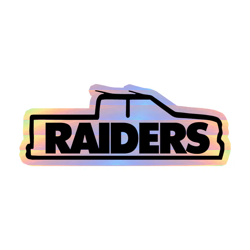 Las Vegas Raiders - Truck - Holographic Vinyl Sticker - Custom Size