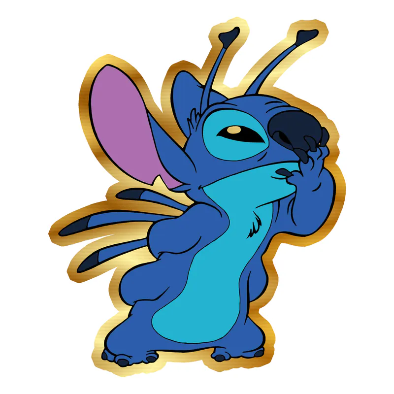 Stitch Gold Chrome Vinyl Sticker - Custom Size