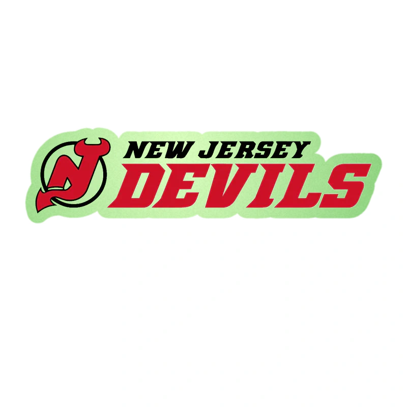 New Jersey Devils - Name - Glow in the Dark Vinyl Sticker - Custom Size