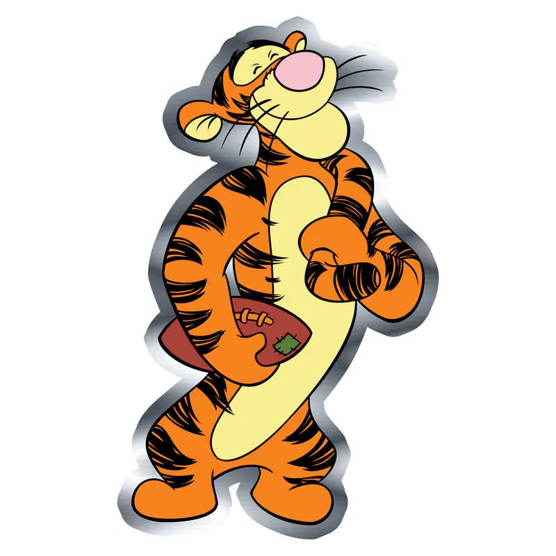 Winnie The Pooh - Tigger - Silver Chrome Vinyl Sticker - Custom Size