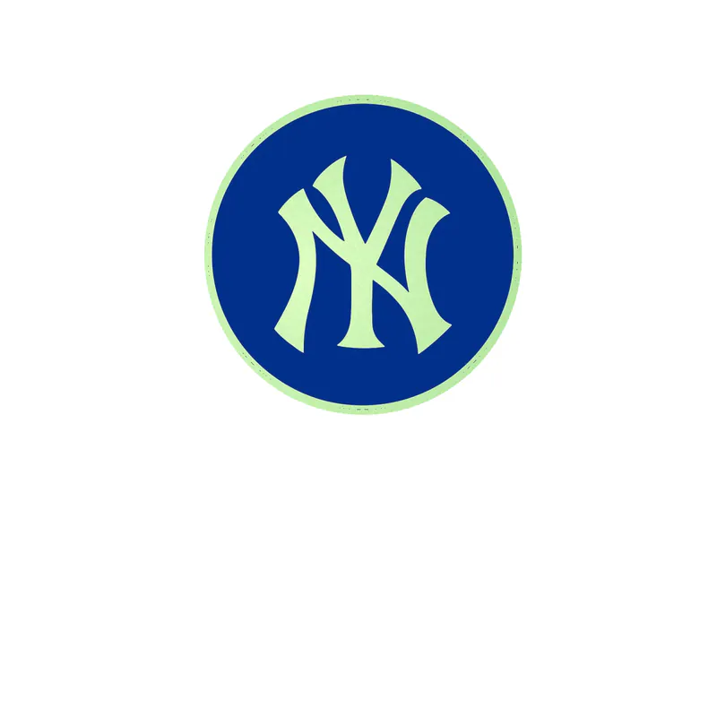 New York Yankees - Blue Circle With NY - Glow in the Dark Vinyl Sticker - Custom Size
