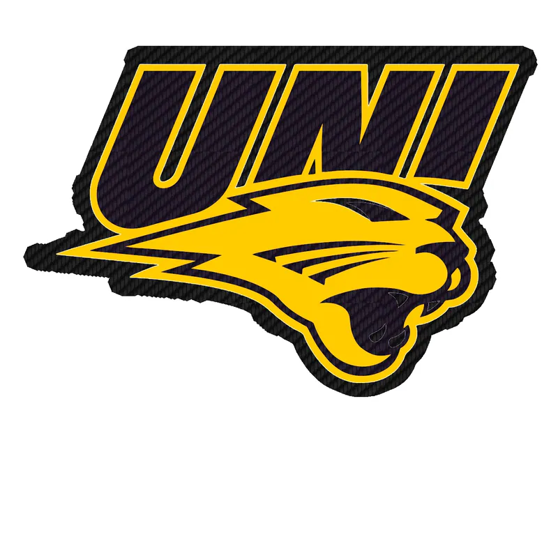 Northern Iowa Panthers Carbon Fiber Vinyl Decal - Custom Size