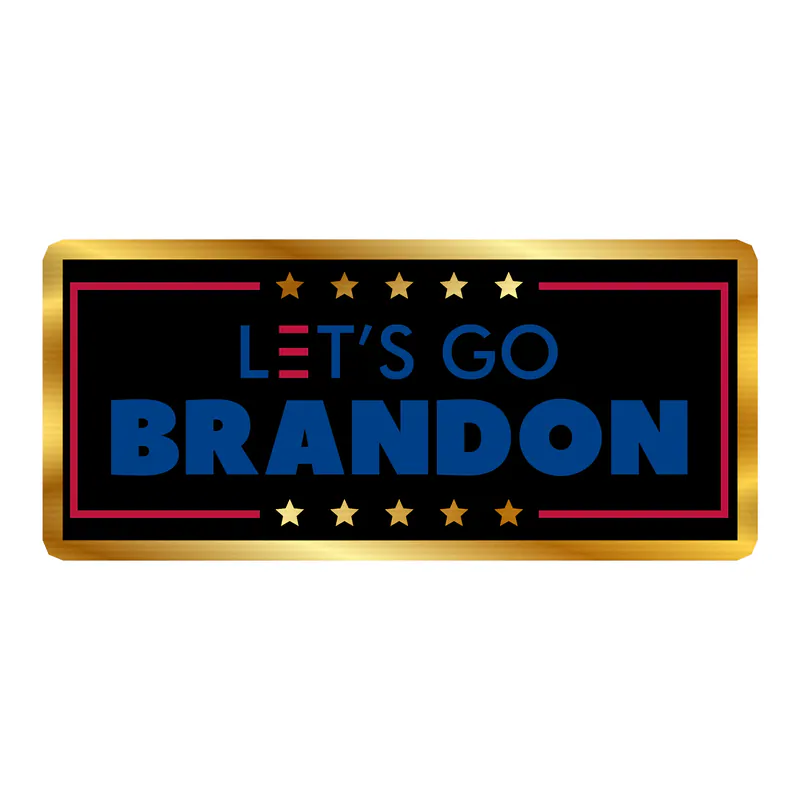 Let's Go Brandon Gold Chrome Vinyl Decal - Custom Size