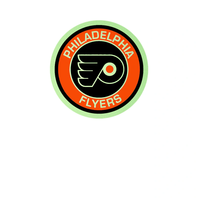 Philadelphia Flyers - Circle - Glow in the Dark Vinyl Sticker - Custom Size