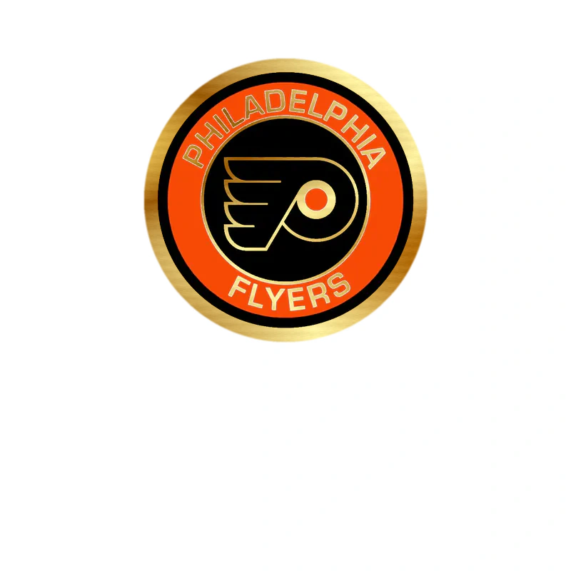 Philadelphia Flyers - Circle - Gold Chrome Vinyl Sticker - Custom Size