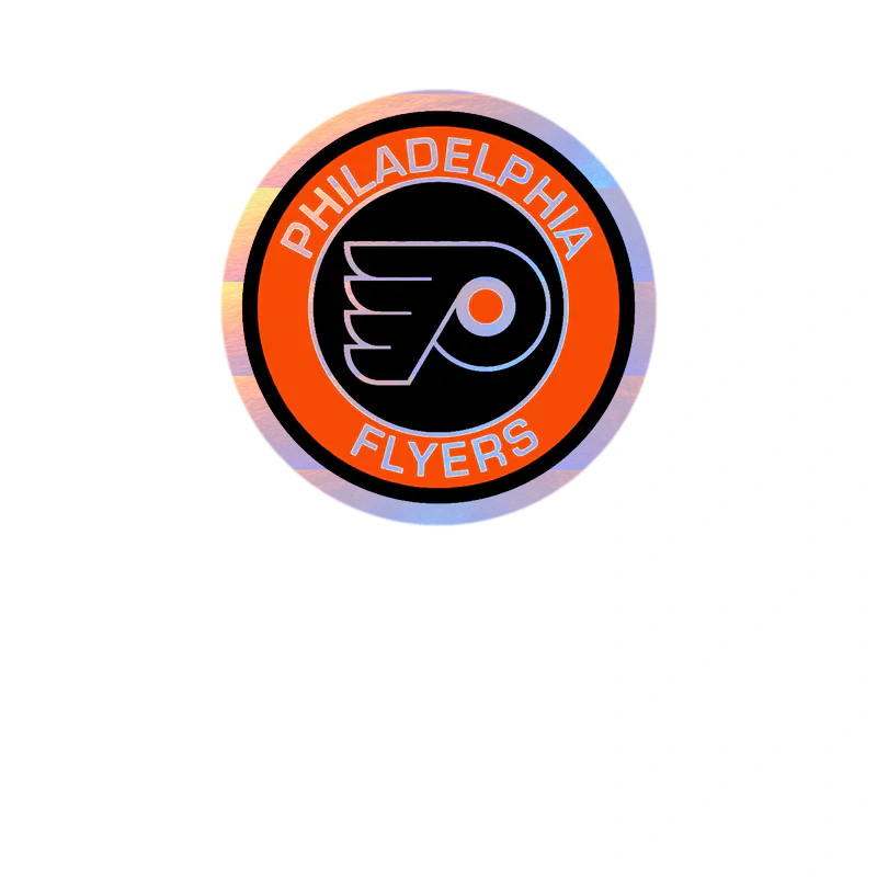 Philadelphia Flyers - Circle - Holographic Vinyl Sticker - Custom Size