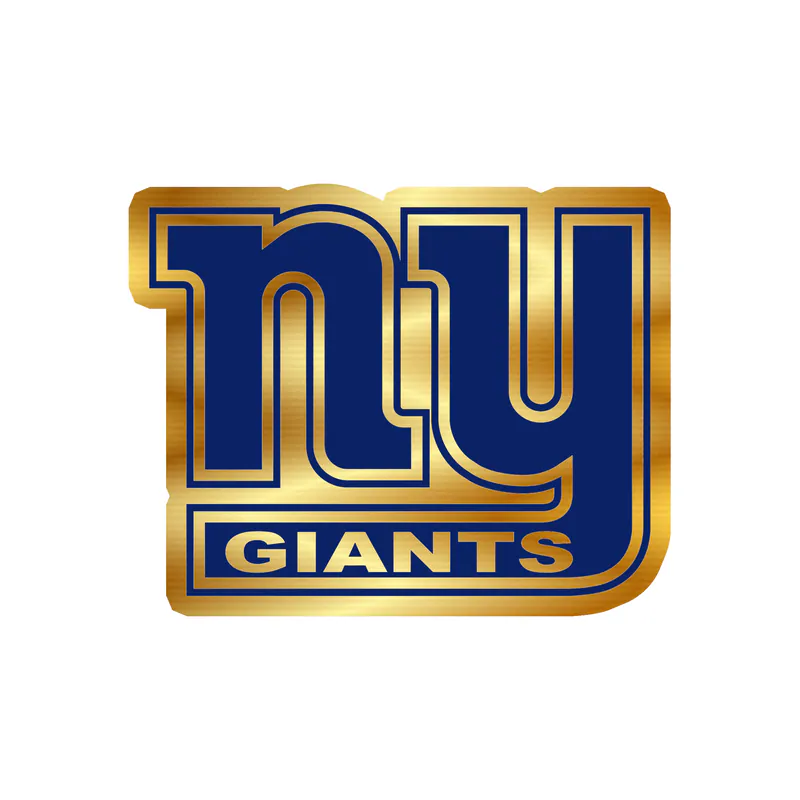 New York Giants - NY With Giants - Gold Chrome Vinyl Sticker - Custom Size