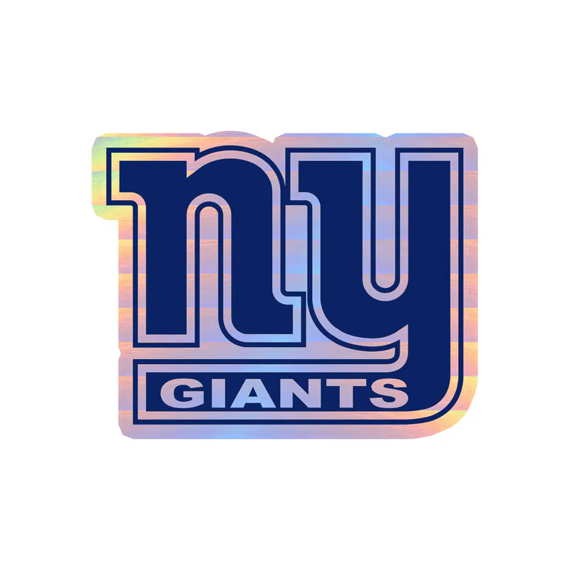 New York Giants - NY With Giants - Holographic Vinyl Sticker - Custom Size