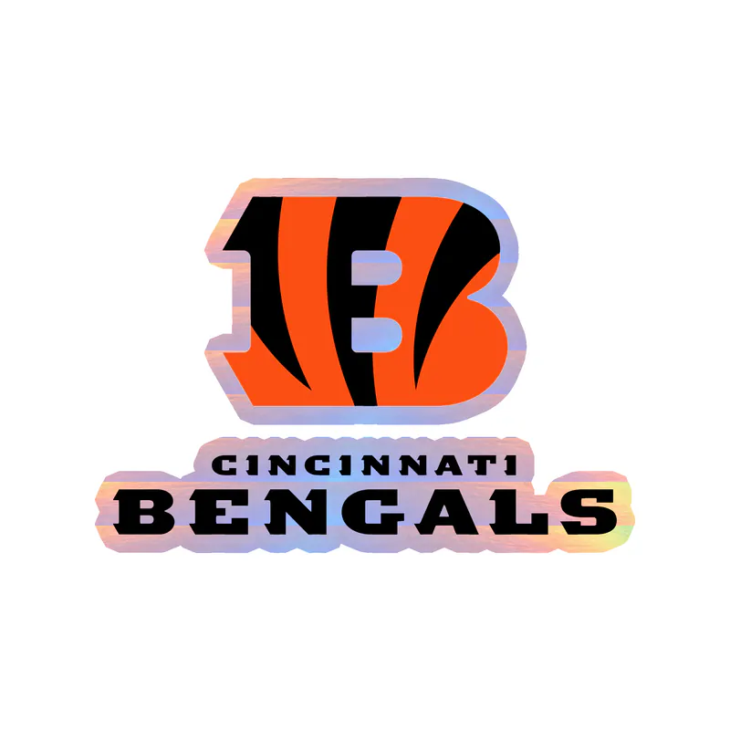 Cincinnati Bengals - B with Words - Holographic Vinyl Sticker - Custom Size