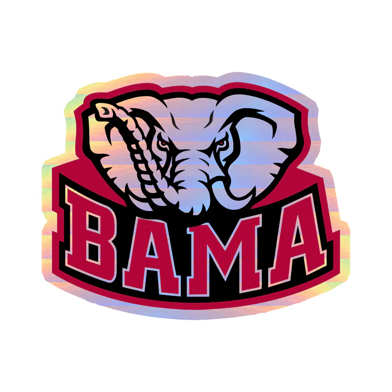 Alabama Crimson Tide - Image 5 - Holographic Vinyl Decal - Custom Size