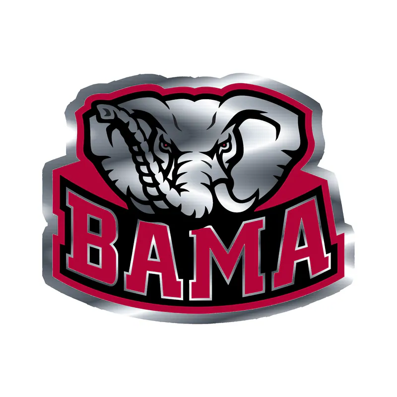 Alabama Crimson Tide - Image 5 - Silver Chrome Vinyl Decal - Custom Size