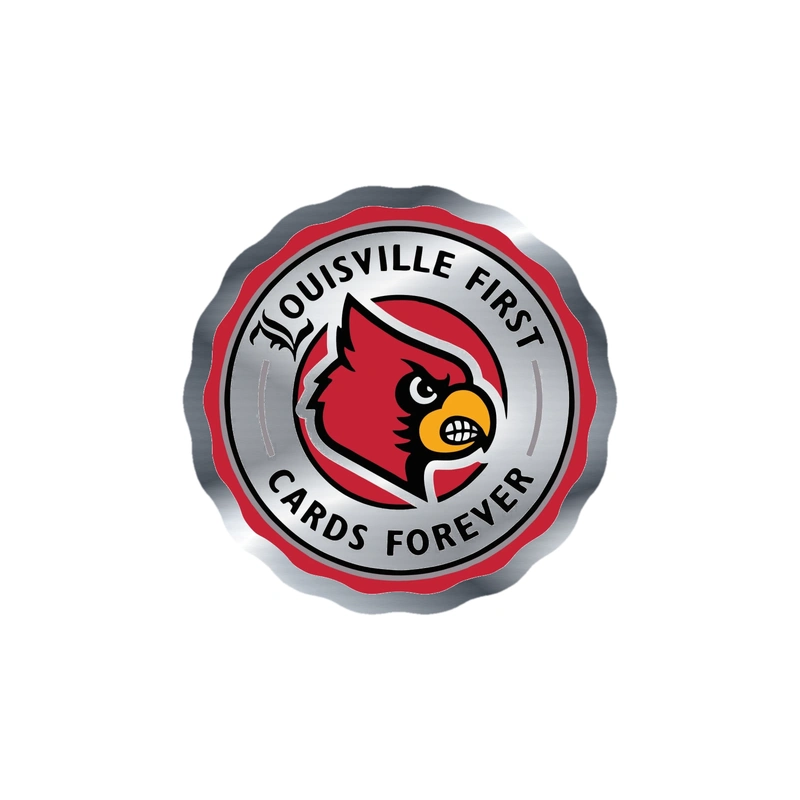 St. Louis Cardinals - Louisville First - Silver Chrome Vinyl Sticker - Custom Size