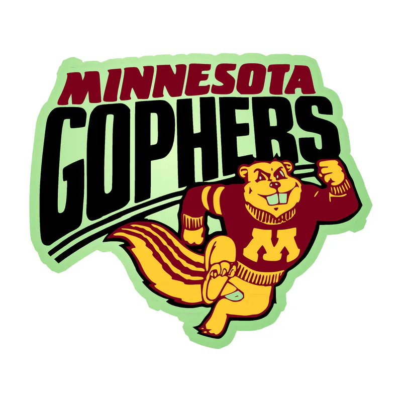 University of Minnesota Gophers - Angry Gopher - Glow in the Dark Vinyl Decal - Custom Size