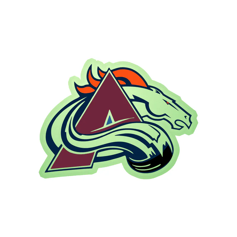 Denver Broncos - Avalanche & Broncos Mashup- Glow in the Dark Vinyl Sticker - Custom Size